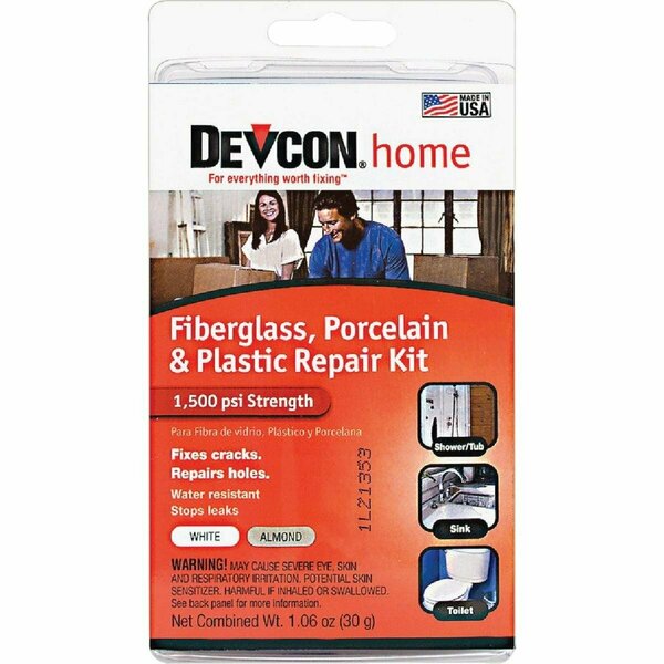 Devcon 1.06 Oz. Fiberglass, Porcelain & Plastic Epoxy Repair Kit 90216